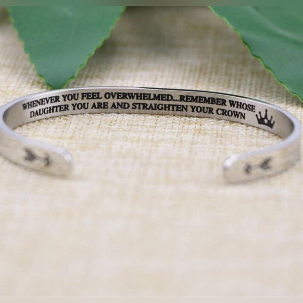 Inspirational Unique Bangle Bracelet for Daughter‎ One Size Silver
